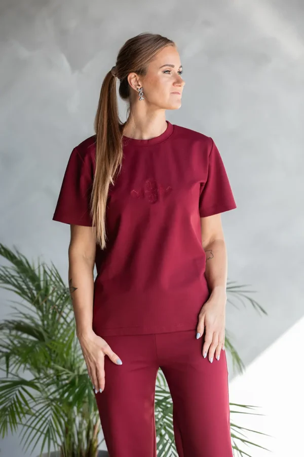 bordoopunane naiste vabaaja t-särk