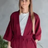 naiste lühike bordoopunane kimono