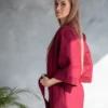naiste lühike bordoopunane kimono