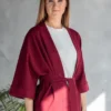 naiste Eestis disainitud lühike bordoopunane kimono