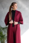 pikk naiste tikandiga bordoopunane kimono
