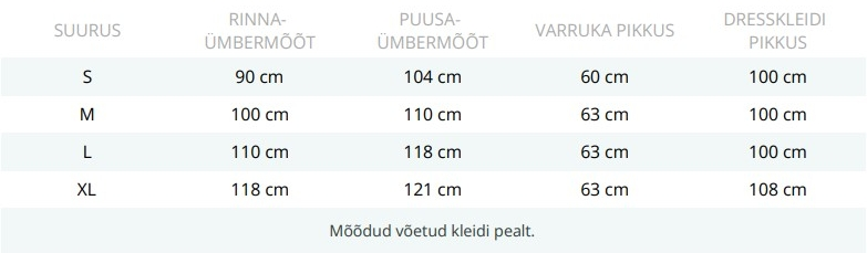 suurustabel-naisteriided
